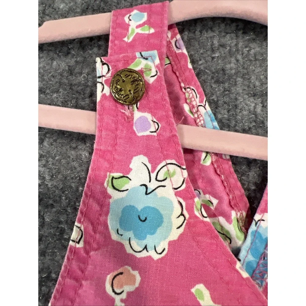 Vintage 90s OshKosh B'gosh Pink Floral Overalls 3T USA Made Cotton Rare